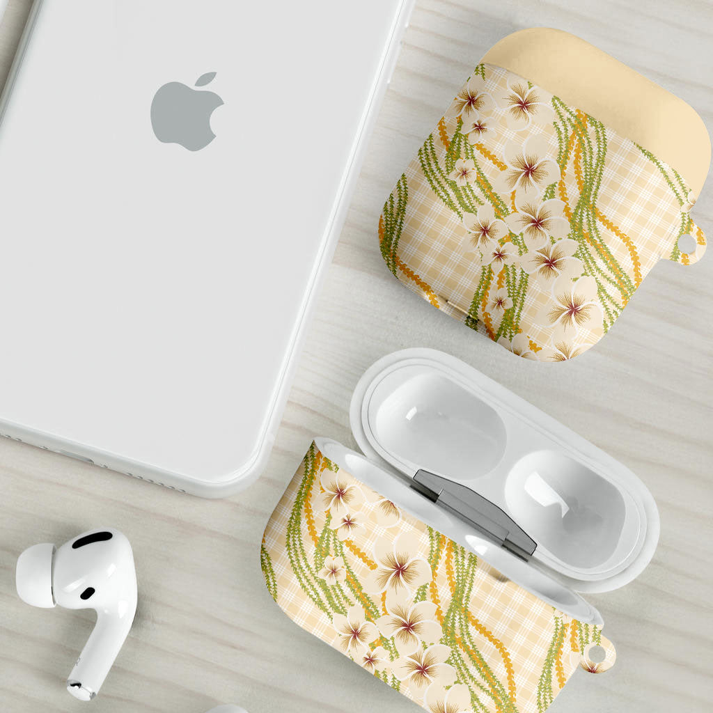 Melemele Ahiahia Hawai'i Palaka Plumeria AirPods Case Puakenikeni and Maile Lei LT9 - Polynesian Pride