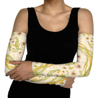 Melemele Ahiahia Hawai'i Palaka Plumeria Arm Sleeves Puakenikeni and Maile Lei LT9 - Polynesian Pride