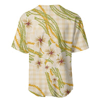 Melemele Ahiahia Hawai'i Palaka Plumeria Baseball Jersey Puakenikeni and Maile Lei LT9 - Polynesian Pride