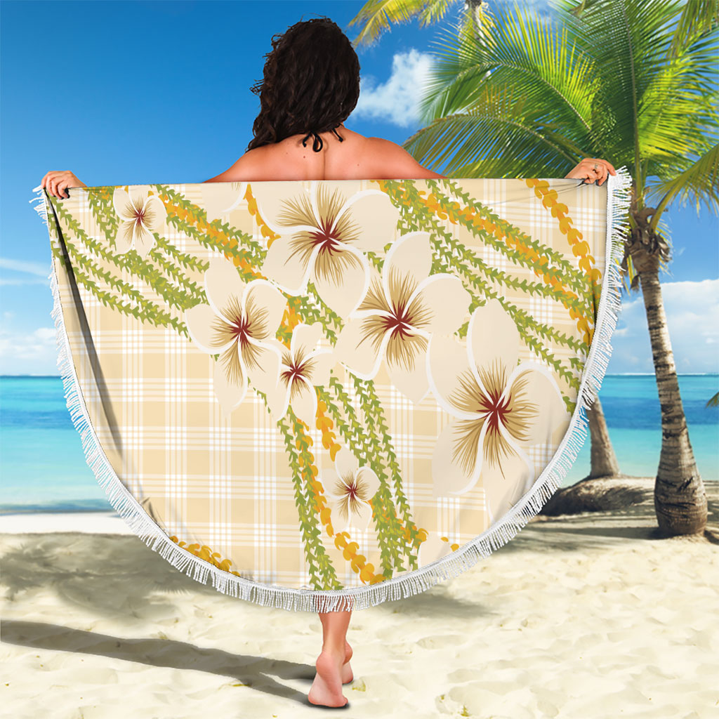 Melemele Ahiahia Hawai'i Palaka Plumeria Beach Blanket Puakenikeni and Maile Lei LT9 - Polynesian Pride