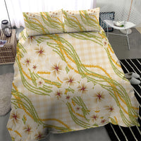 Melemele Ahiahia Hawai'i Palaka Plumeria Bedding Set Puakenikeni and Maile Lei LT9 - Polynesian Pride