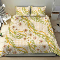Melemele Ahiahia Hawai'i Palaka Plumeria Bedding Set Puakenikeni and Maile Lei LT9 - Polynesian Pride