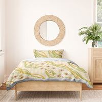 Melemele Ahiahia Hawai'i Palaka Plumeria Bedding Set Puakenikeni and Maile Lei LT9 - Polynesian Pride