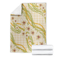 Melemele Ahiahia Hawai'i Palaka Plumeria Blanket Puakenikeni and Maile Lei LT9 - Polynesian Pride