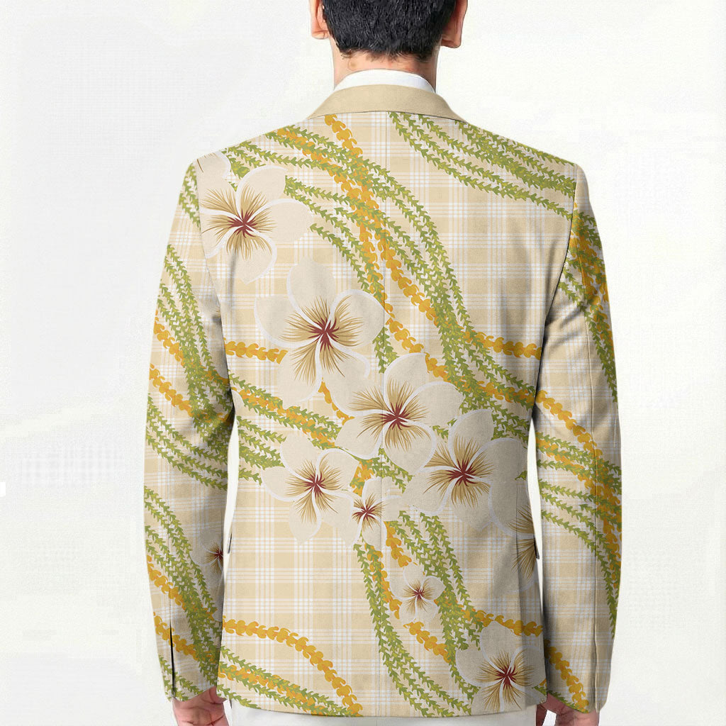 Melemele Ahiahia Hawai'i Palaka Plumeria Blazer Puakenikeni and Maile Lei LT9 - Polynesian Pride
