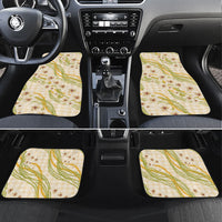Melemele Ahiahia Hawai'i Palaka Plumeria Car Mats Puakenikeni and Maile Lei LT9 Set 4pcs Pastel Yellow - Polynesian Pride