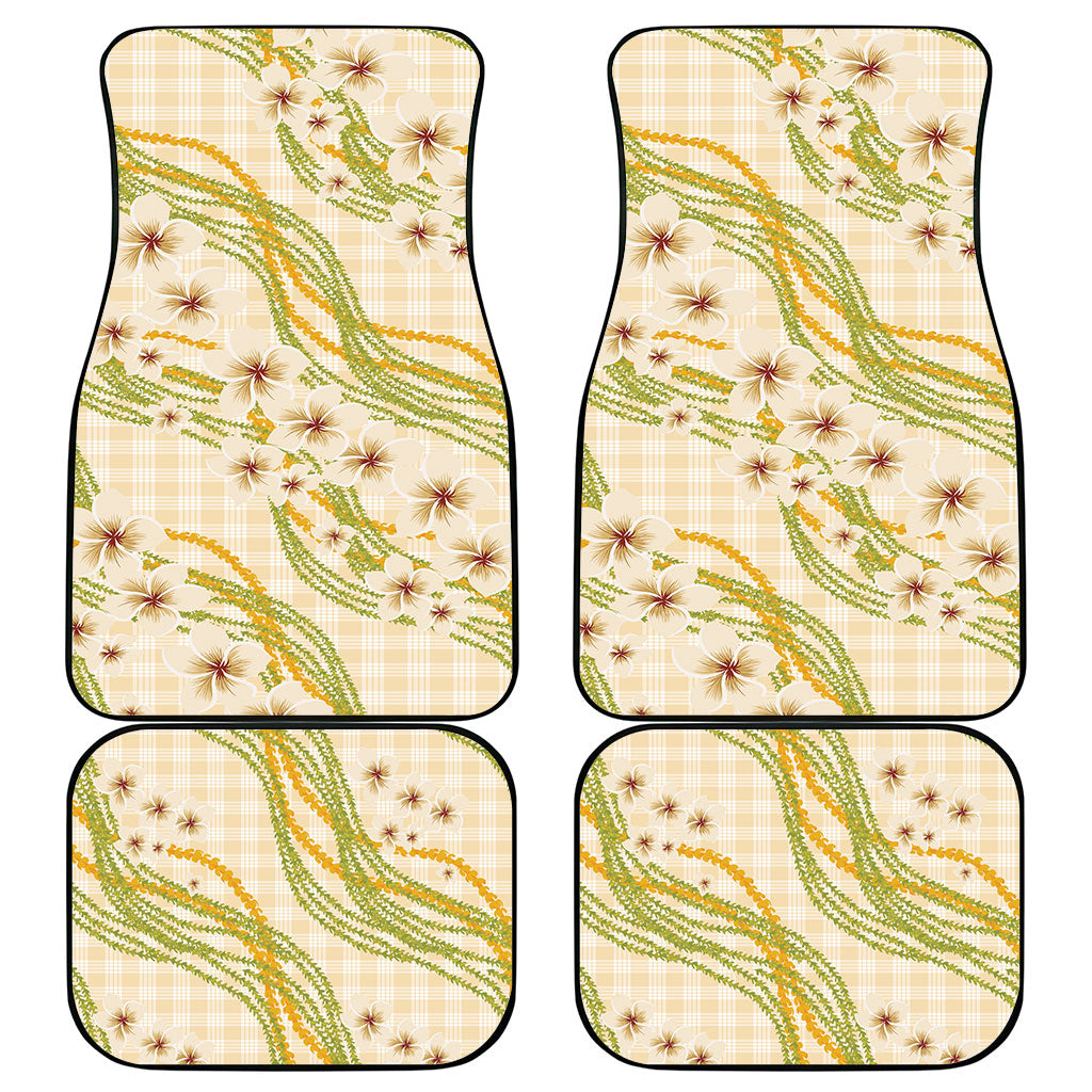 Melemele Ahiahia Hawai'i Palaka Plumeria Car Mats Puakenikeni and Maile Lei LT9 - Polynesian Pride