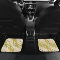 Melemele Ahiahia Hawai'i Palaka Plumeria Car Mats Puakenikeni and Maile Lei LT9 Set 2pcs - Back Pastel Yellow - Polynesian Pride