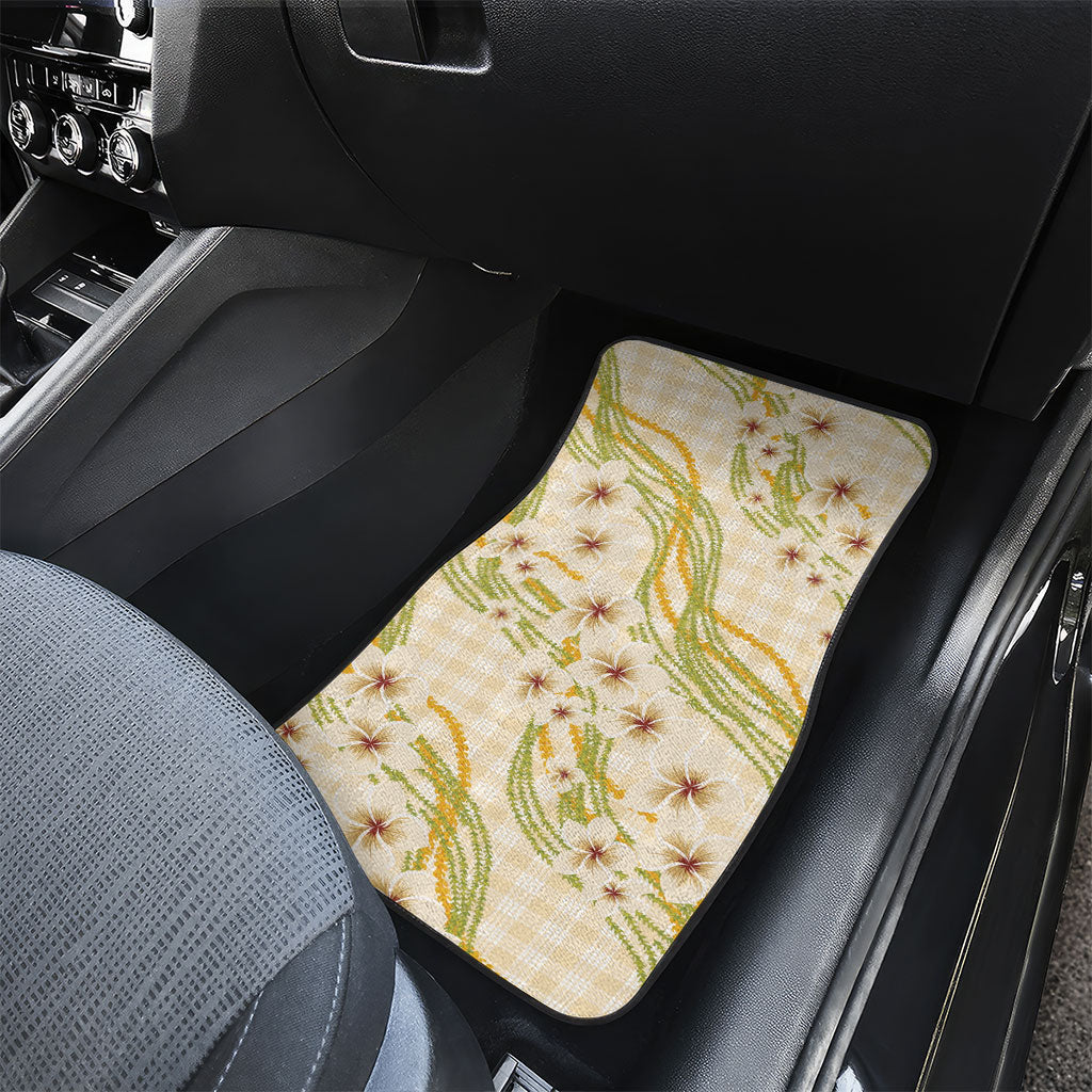 Melemele Ahiahia Hawai'i Palaka Plumeria Car Mats Puakenikeni and Maile Lei LT9 - Polynesian Pride