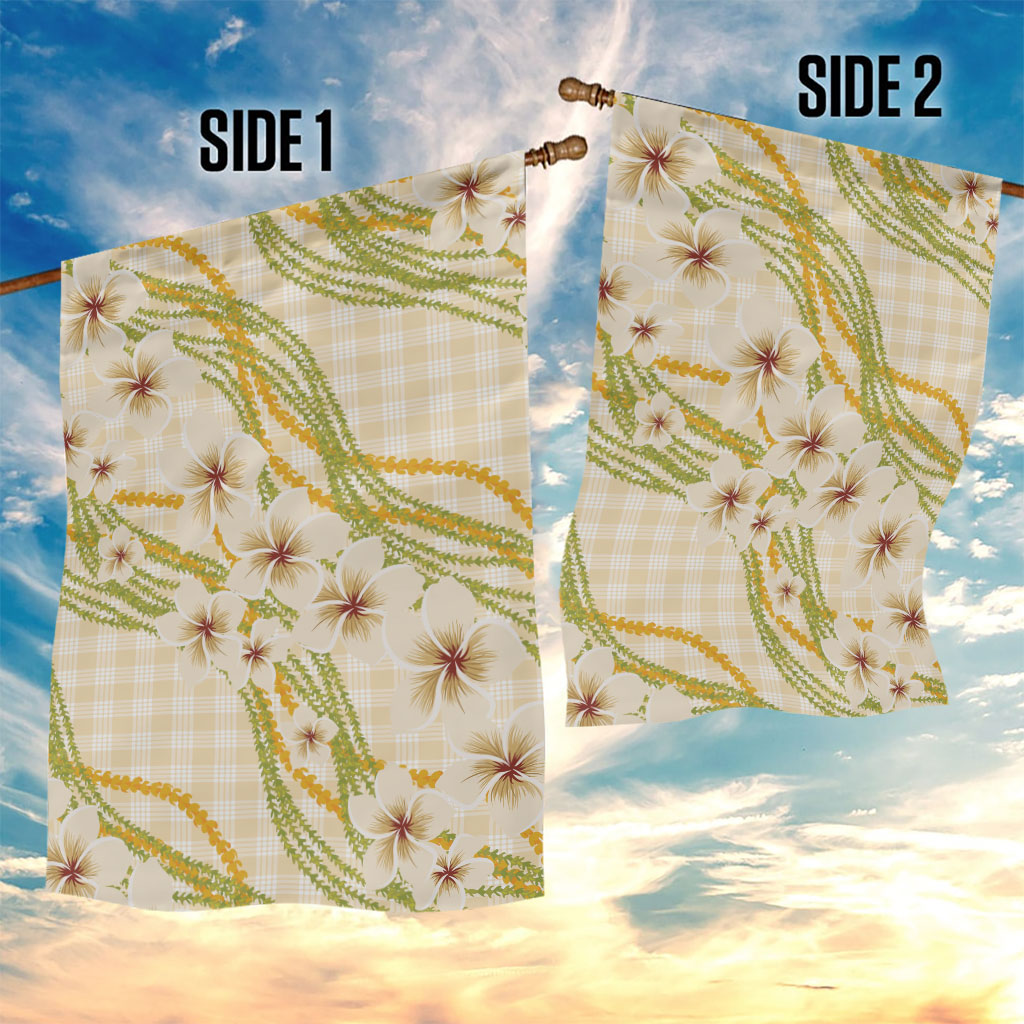 Melemele Ahiahia Hawai'i Palaka Plumeria Garden Flag Puakenikeni and Maile Lei LT9 - Polynesian Pride