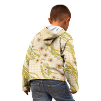 Melemele Ahiahia Hawai'i Palaka Plumeria Kid Hoodie Puakenikeni and Maile Lei LT9 - Polynesian Pride