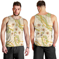 Melemele Ahiahia Hawai'i Palaka Plumeria Men Tank Top Puakenikeni and Maile Lei LT9 - Polynesian Pride