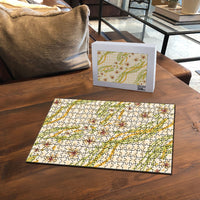 Melemele Ahiahia Hawai'i Palaka Plumeria Puzzle Puakenikeni and Maile Lei LT9 - Polynesian Pride