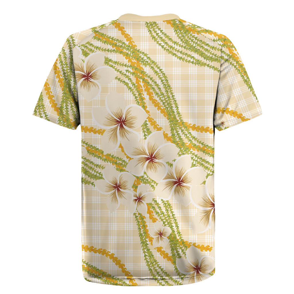 Melemele Ahiahia Hawai'i Palaka Plumeria Rugby Jersey Puakenikeni and Maile Lei LT9 - Polynesian Pride