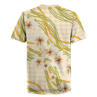 Melemele Ahiahia Hawai'i Palaka Plumeria Rugby Jersey Puakenikeni and Maile Lei LT9 - Polynesian Pride