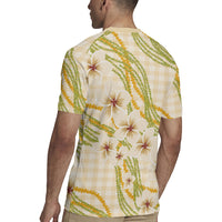 Melemele Ahiahia Hawai'i Palaka Plumeria Rugby Jersey Puakenikeni and Maile Lei LT9 - Polynesian Pride