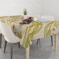 Melemele Ahiahia Hawai'i Palaka Plumeria Tablecloth Puakenikeni and Maile Lei LT9 - Polynesian Pride
