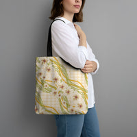 Melemele Ahiahia Hawai'i Palaka Plumeria Tote Bag Puakenikeni and Maile Lei LT9 - Polynesian Pride
