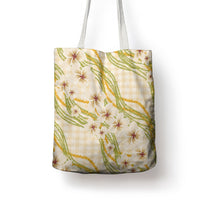 Melemele Ahiahia Hawai'i Palaka Plumeria Tote Bag Puakenikeni and Maile Lei LT9 - Polynesian Pride