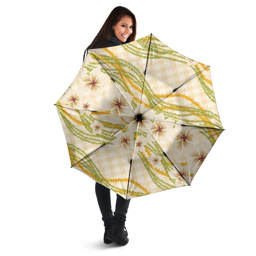 Melemele Ahiahia Hawai'i Palaka Plumeria Umbrella Puakenikeni and Maile Lei LT9 - Polynesian Pride