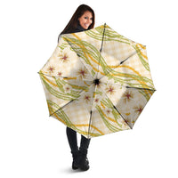 Melemele Ahiahia Hawai'i Palaka Plumeria Umbrella Puakenikeni and Maile Lei LT9 - Polynesian Pride