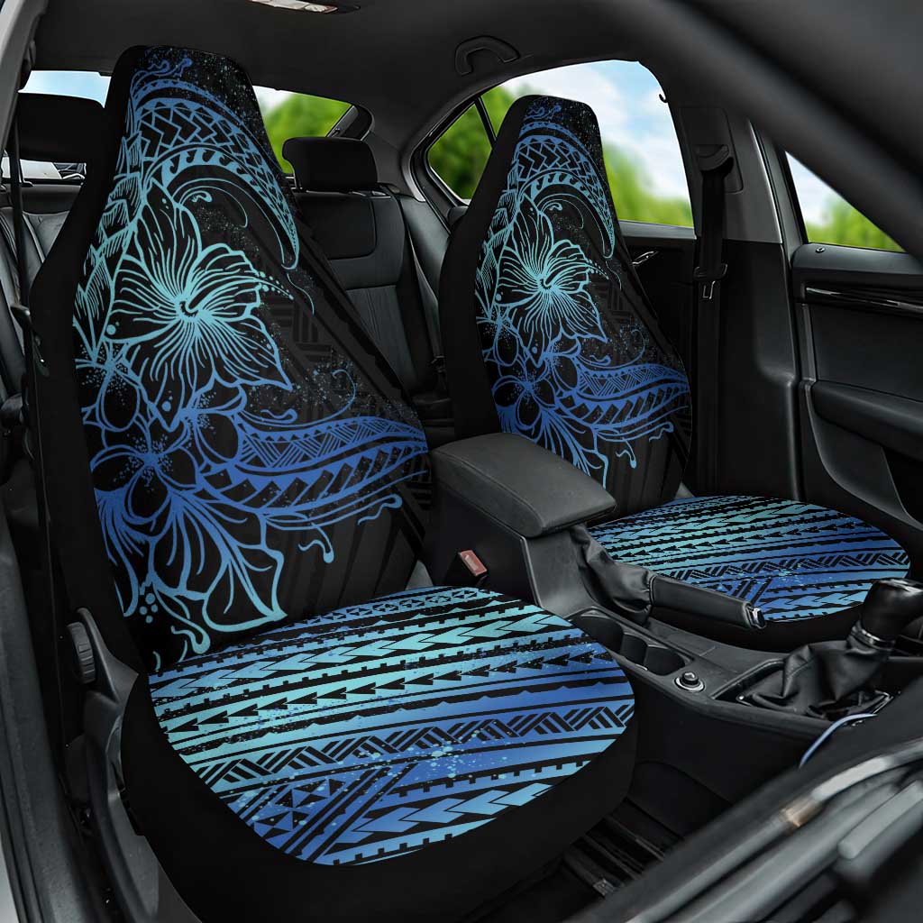 Floral Polynesian Hibiscus Tattoo Car Seat Cover Blue Gradient Style LT9 One Size Blue - Polynesian Pride