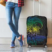 Floral Polynesian Hibiscus Tattoo Luggage Cover Green Gradient Style LT9 - Polynesian Pride