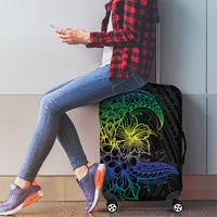 Floral Polynesian Hibiscus Tattoo Luggage Cover Green Gradient Style LT9 - Polynesian Pride