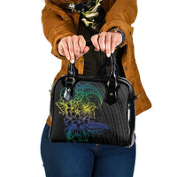 Floral Polynesian Hibiscus Tattoo Shoulder Handbag Green Gradient Style LT9 One Size Green - Polynesian Pride