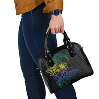 Floral Polynesian Hibiscus Tattoo Shoulder Handbag Green Gradient Style LT9 - Polynesian Pride