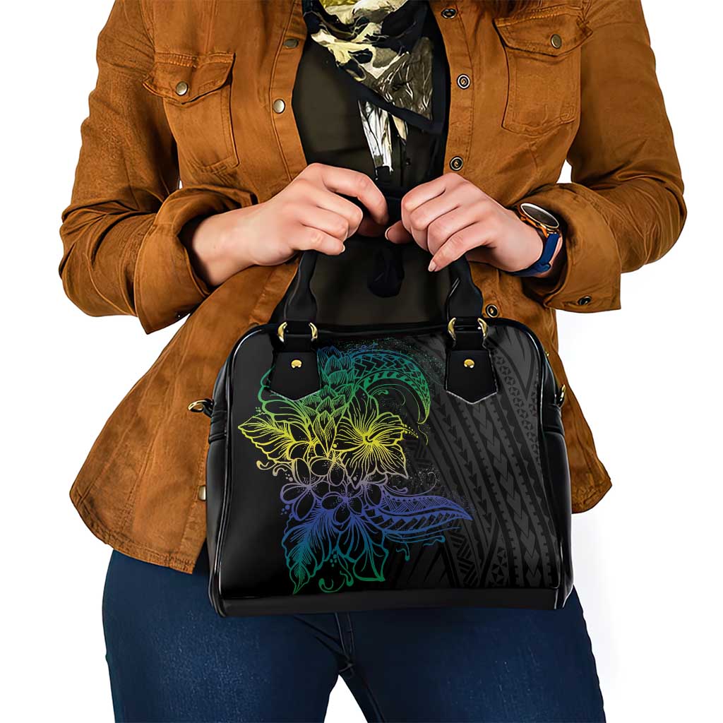 Floral Polynesian Hibiscus Tattoo Shoulder Handbag Green Gradient Style LT9 - Polynesian Pride