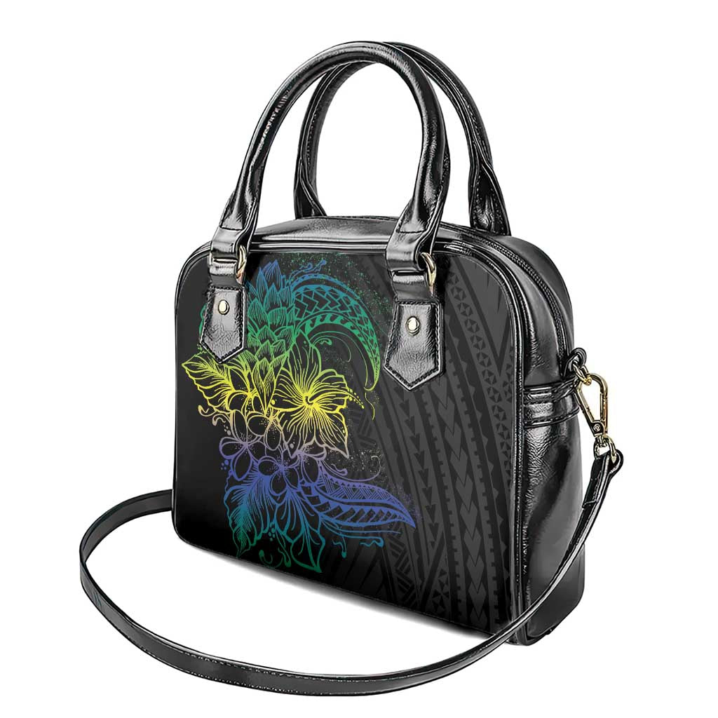 Floral Polynesian Hibiscus Tattoo Shoulder Handbag Green Gradient Style LT9 - Polynesian Pride