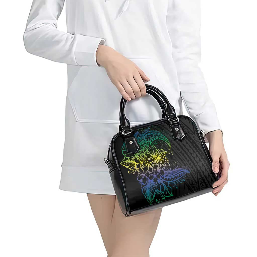 Floral Polynesian Hibiscus Tattoo Shoulder Handbag Green Gradient Style LT9 - Polynesian Pride