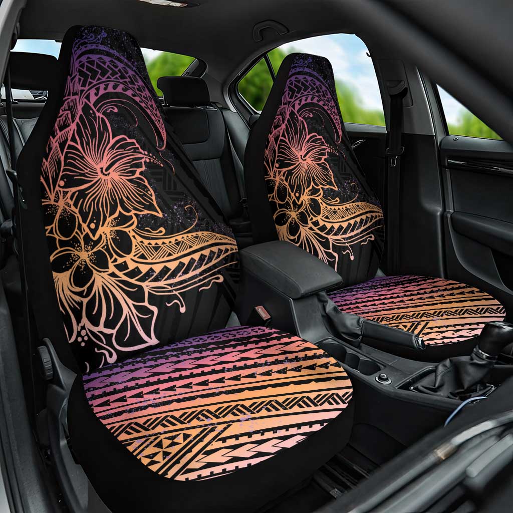 Floral Polynesian Hibiscus Tattoo Car Seat Cover Peach Gradient Style LT9 One Size Peach - Polynesian Pride