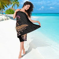 Floral Polynesian Hibiscus Tattoo Sarong Peach Gradient Style
