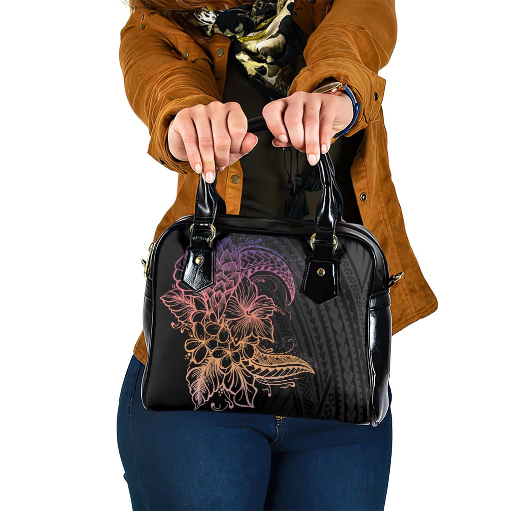 Floral Polynesian Hibiscus Tattoo Shoulder Handbag Peach Gradient Style LT9 One Size Peach - Polynesian Pride