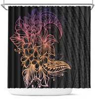 Floral Polynesian Hibiscus Tattoo Shower Curtain Peach Gradient Style LT9 Peach - Polynesian Pride