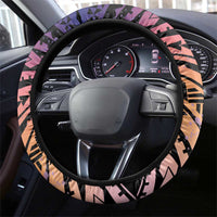 Floral Polynesian Hibiscus Tattoo Steering Wheel Cover Peach Gradient Style LT9 - Polynesian Pride