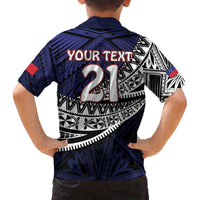 Custom Samoa Rugby Pacific Family Matching Off The Shoulder Long Sleeve Dress and Hawaiian Shirt Samoan Warrior Tribal Pattern LT9 - Polynesian Pride