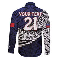 Custom Samoa Rugby Pacific Family Matching Off The Shoulder Long Sleeve Dress and Hawaiian Shirt Samoan Warrior Tribal Pattern LT9 - Polynesian Pride