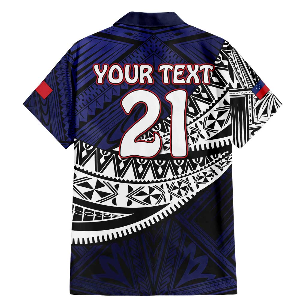 Custom Samoa Rugby Pacific Hawaiian Shirt Samoan Warrior Tribal Pattern