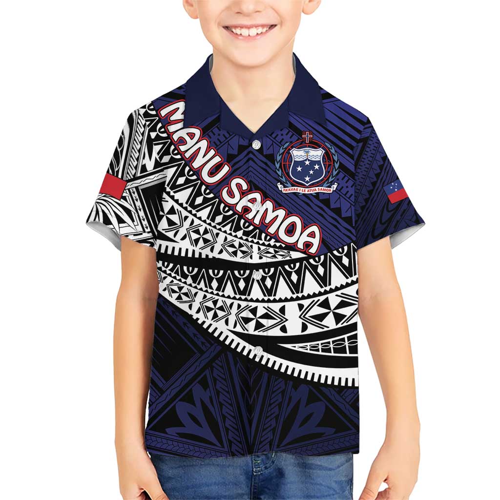 Custom Samoa Rugby Pacific Hawaiian Shirt Samoan Warrior Tribal Pattern