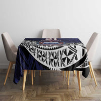 Custom Samoa Rugby Pacific Tablecloth Samoan Warrior Tribal Pattern