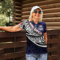 Custom Samoa Rugby Pacific Women Polo Shirt Samoan Warrior Tribal Pattern