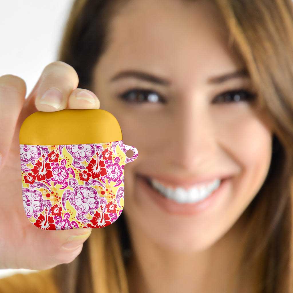 Palaka with Honu and Hibiscus AirPods Case Hawaiian Heritage Spirit - Polynesian Pride