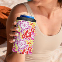Palaka with Honu and Hibiscus 4 in 1 Can Cooler Tumbler Hawaiian Heritage Spirit LT9 - Polynesian Pride