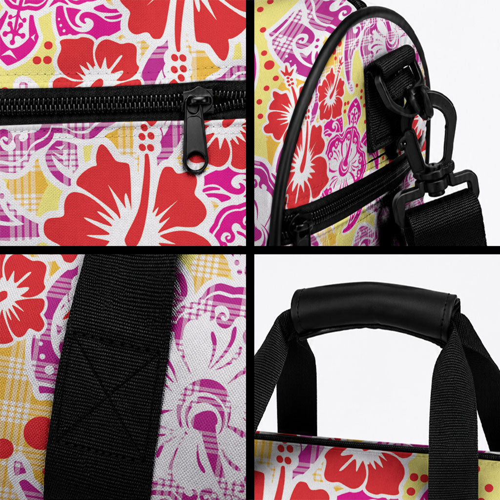 Palaka with Honu and Hibiscus Duffle Bag Hawaiian Heritage Spirit LT9 - Polynesian Pride