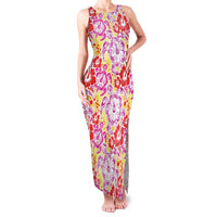 Palaka with Honu and Hibiscus Family Matching Tank Maxi Dress and Hawaiian Shirt Hawaiian Heritage Spirit LT9 Mom's Dress Red - Polynesian Pride