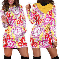 Palaka with Honu and Hibiscus Hoodie Dress Hawaiian Heritage Spirit LT9 - Polynesian Pride