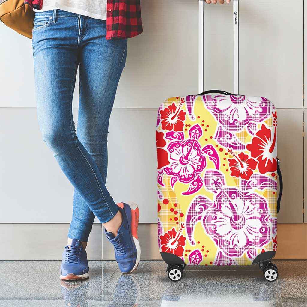 Palaka with Honu and Hibiscus Luggage Cover Hawaiian Heritage Spirit - Polynesian Pride